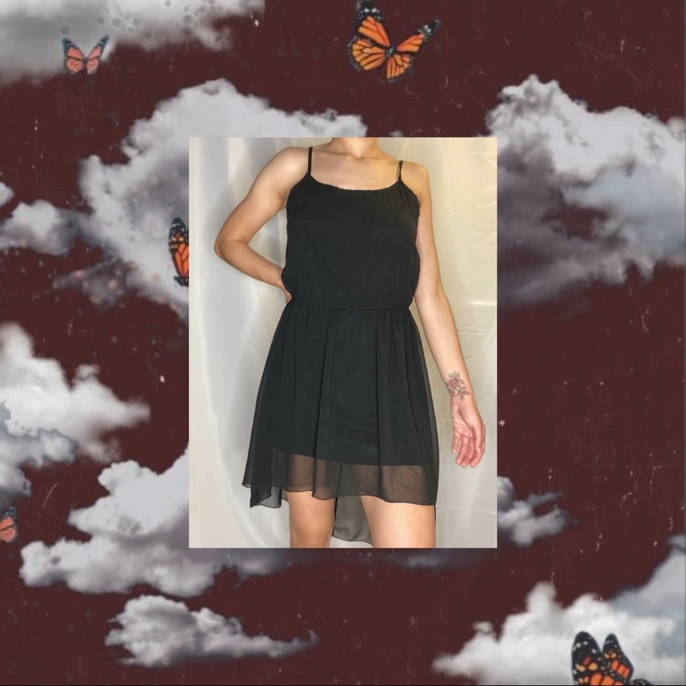 Black long back dress